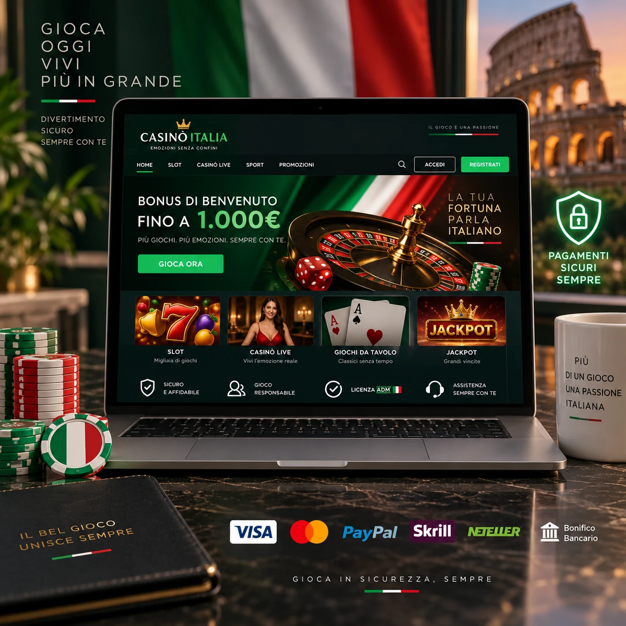 Casin Online Con Licenza Adm Nel 2026 Guida Completa A Bonus Pagamenti Sicuri E Piattaforme